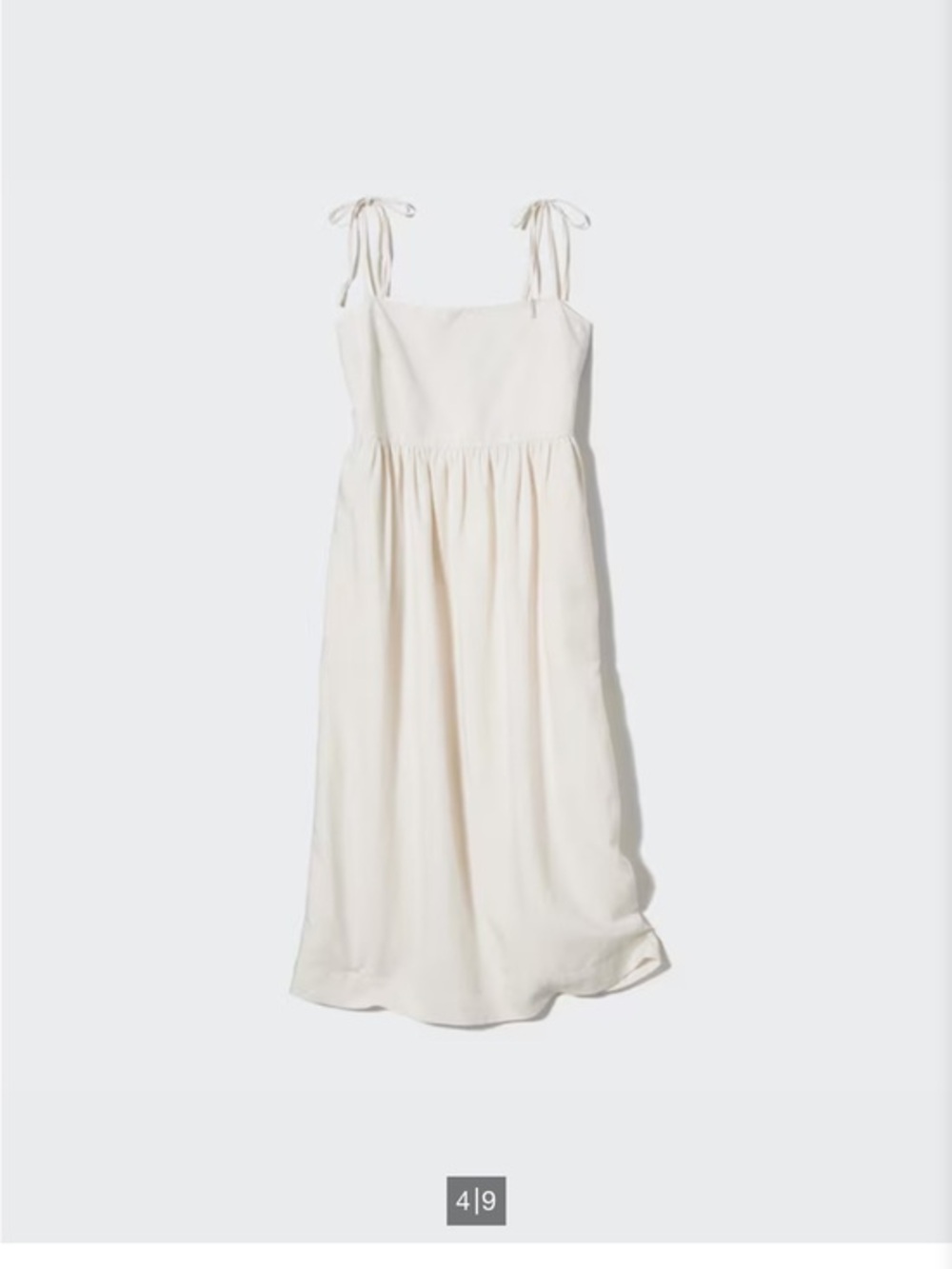 UNIQLO Cream Linen Blend Camisole Dress